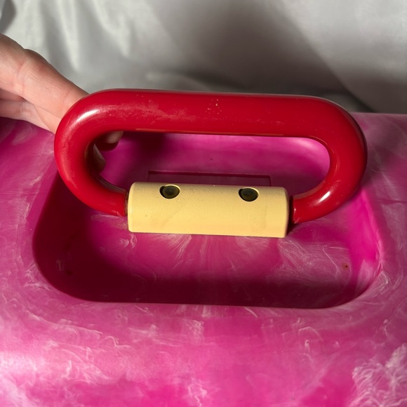 Vintage Caboodles Makeup Case Organizer Pink Marble 90s Y2K Cosmetic Box Mirror - Picture 12 of 13